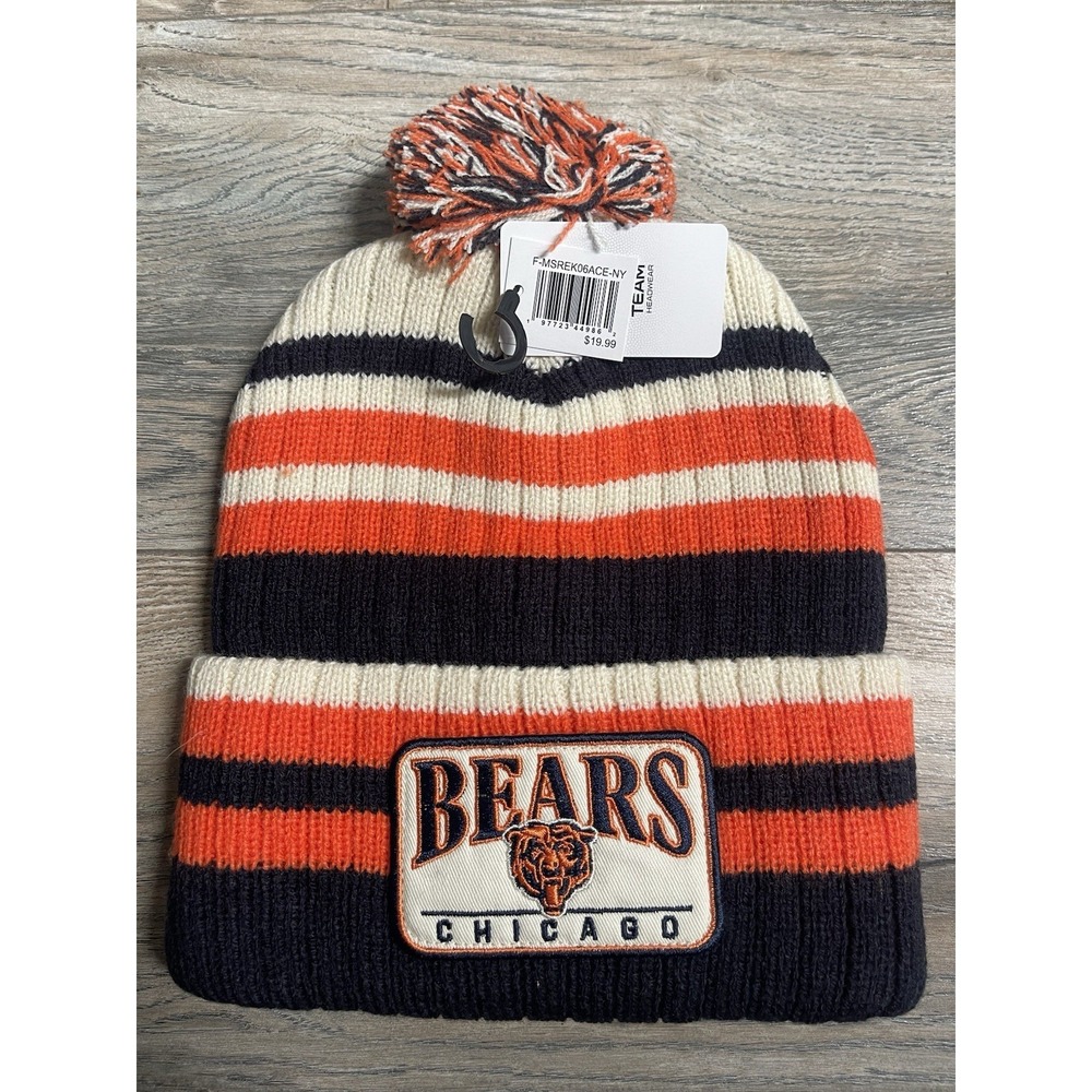 Chicago Bears Beanie * Blue Orange White * Pom Pom * New